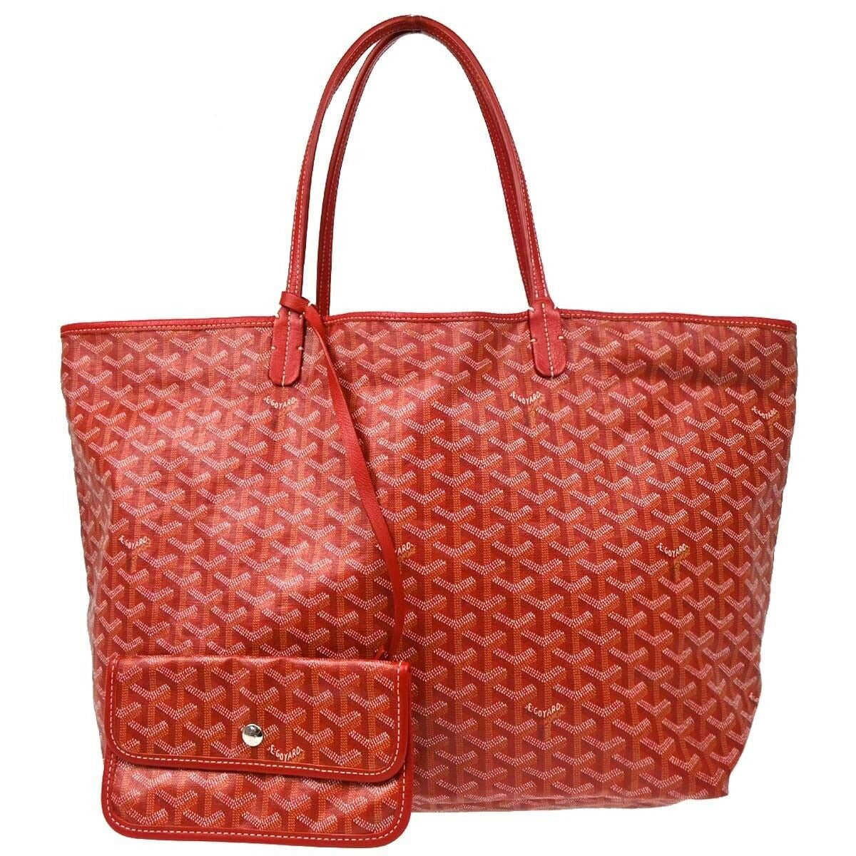 Goyard St. Louis PM Red Tote Bag Goyardine Saint Louis Purse