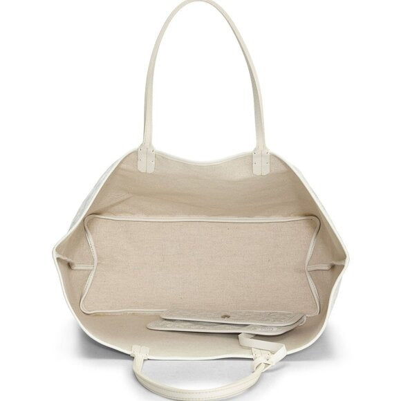 Goyard Goyardine Saint Louis PM White Shoulder Tote Bag & Pouch