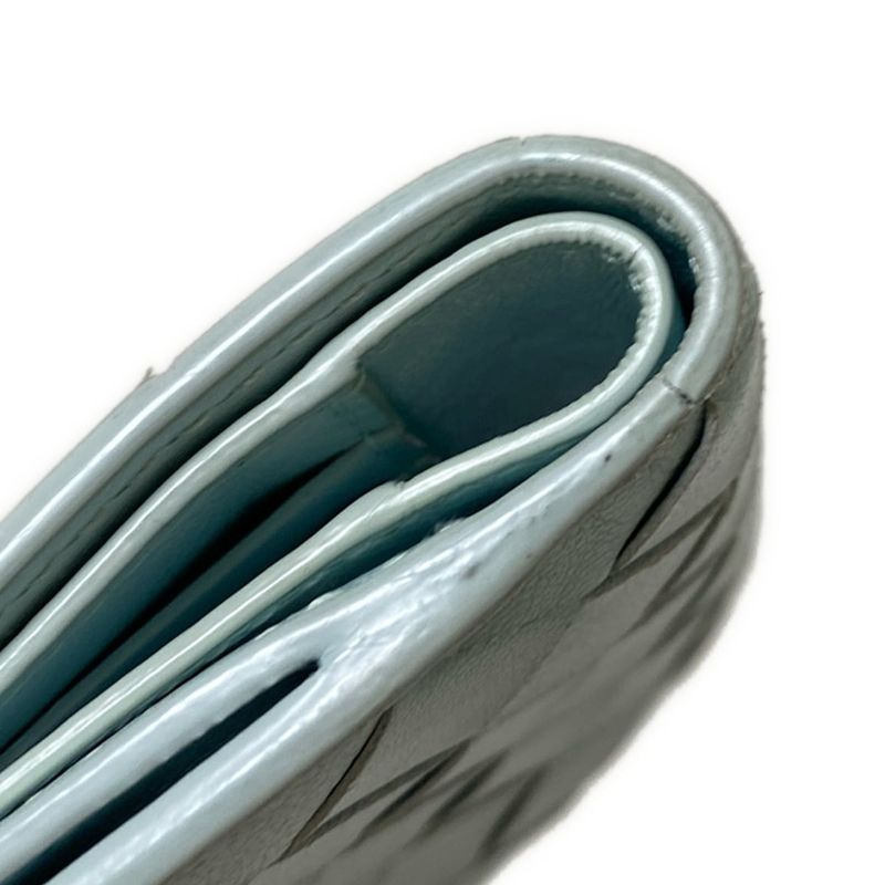 Bottega Veneta Bifold Wallet In Maxi Intrecciato Light Blue Leather
