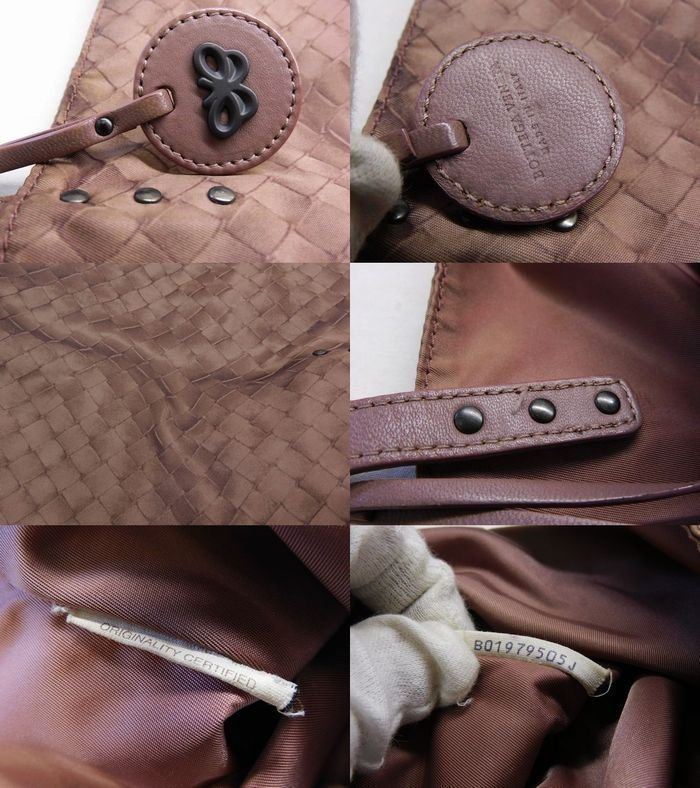 Bottega Veneta - Intreccio Print Nylon Fabric Tote Bag Leather Pink Purple