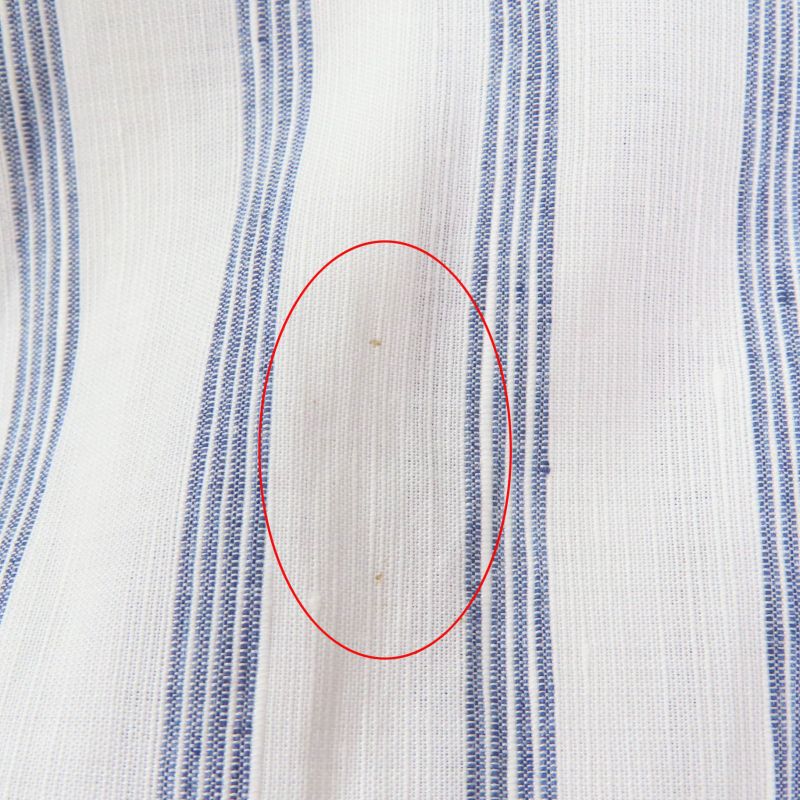 Celine 2r658077i Linen Blend Mini Prairie Stripe Ruffle Dress Shirt Dress White