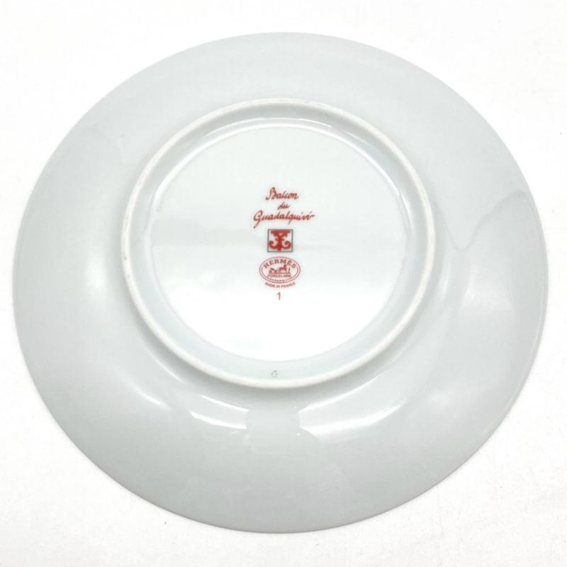 Hermes Gadarkivir Plate Porcelain Red White 17cm (669in) Tableware