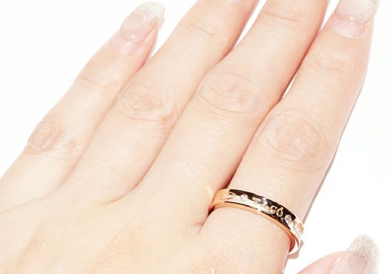 Tiffany & Co Ring 18K Pink Gold Diamond 2P 1837 Narrow Ring