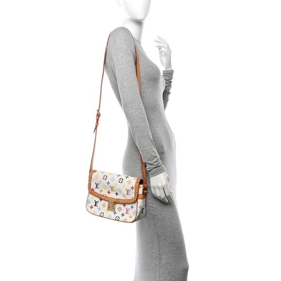 LOUIS VUITTON Sologne Multicolor Monogram Crossbody Shoulder Bag White