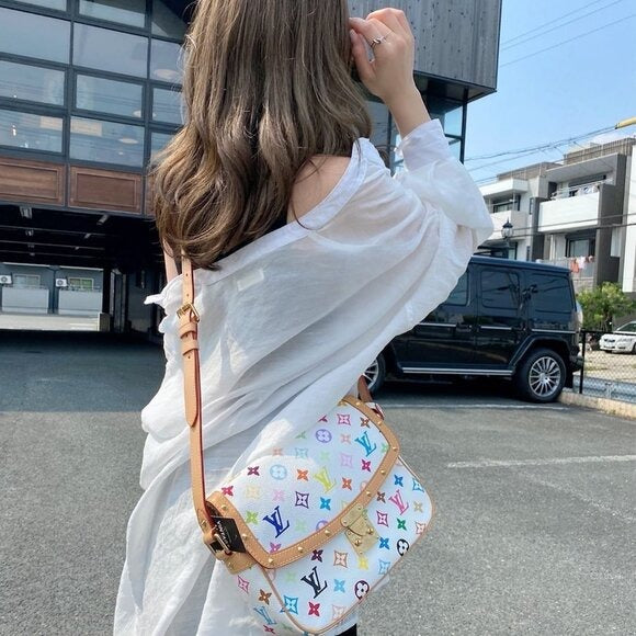 LOUIS VUITTON Sologne Multicolor Monogram Crossbody Shoulder Bag White