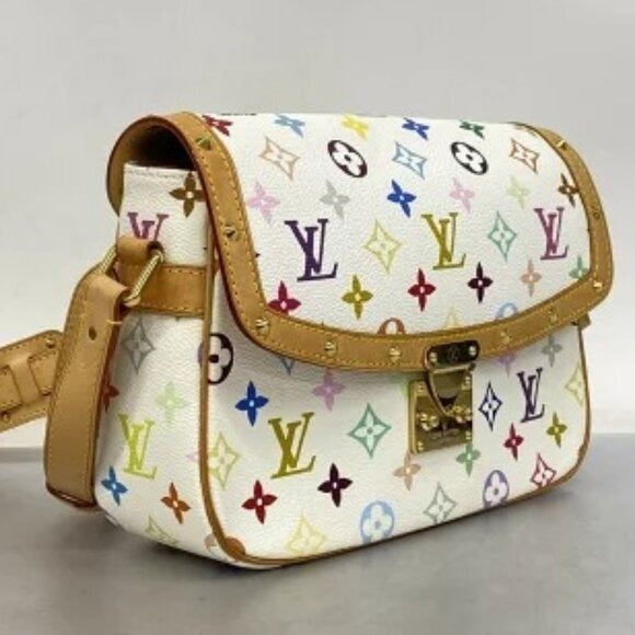LOUIS VUITTON Sologne Multicolor Monogram Crossbody Shoulder Bag White