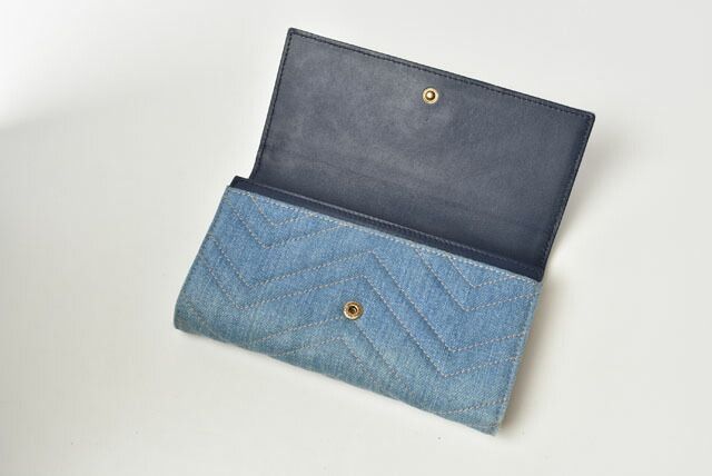 Gucci Wallet Gucci Long Continental Wallet GG Marmont GG Marmont Denim Chevron