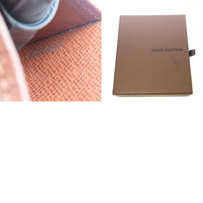 Louis Vuitton Bifold Wallet Compact Zip M61667 Monogram Brown Gold Hardware