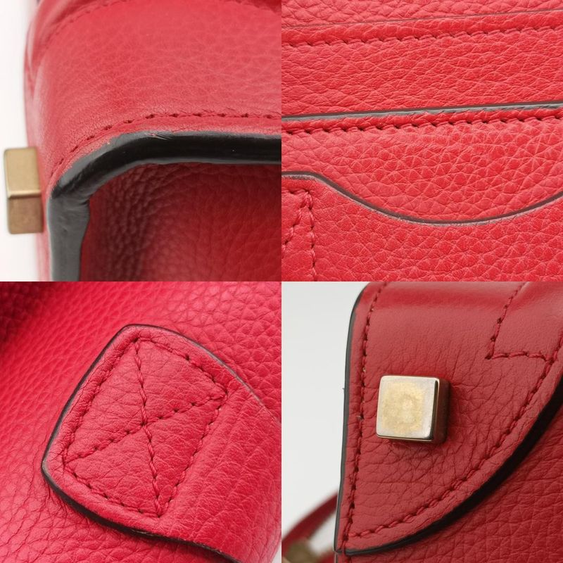 Celine Luggage Micro Shopper Red Leather U-at-0124 U-cu-0124