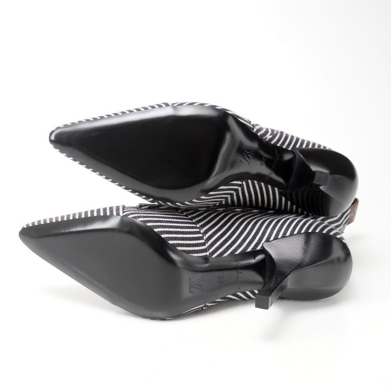 Louis Vuitton Janet Boots Size 36 Canvas Stripe Hickory Short Boots