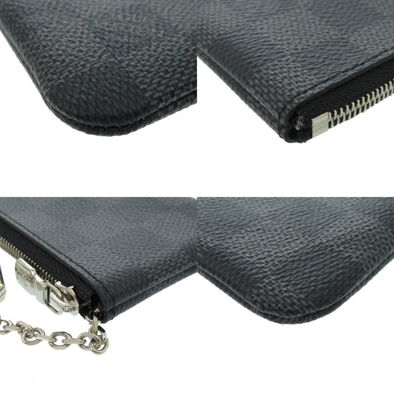Louis Vuitton Pochette Cles Damier Graphite N60155 Coin Case Wallet LV 0798