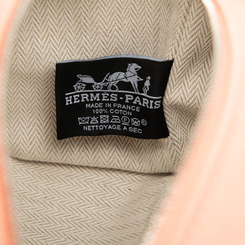 Hermes Brid A Brag PM Handbag Pouch Guava Pink Silver Hardware Canvas Women