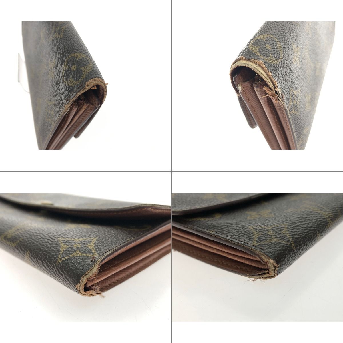 Louis Vuitton Women's Long Wallet Monogram Portomone Credit M61726 Brown
