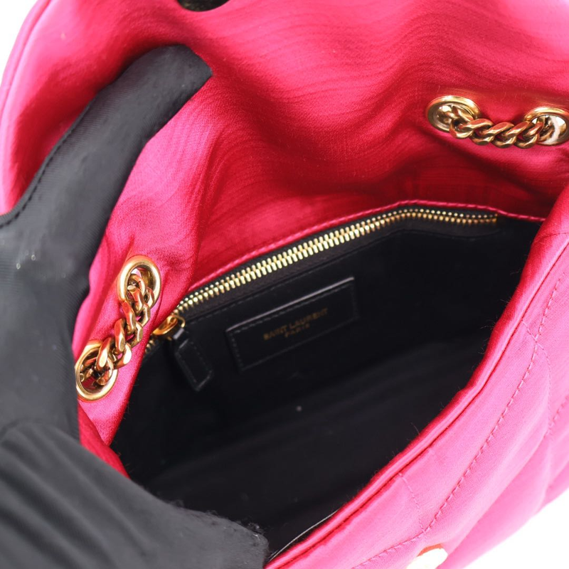 Saint Laurent Mini Puffer Cotton Blend Shoulder Bag