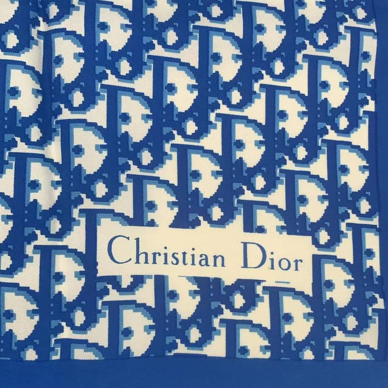 Christian DIOR Scarf Silk Trotter Blue