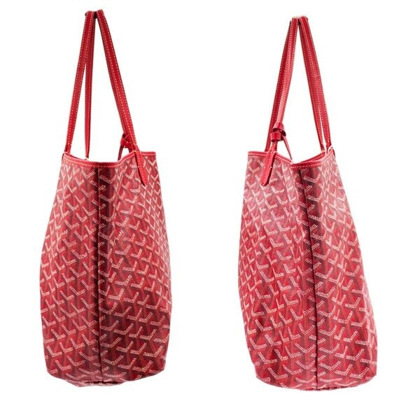 Goyard St Louis PM Red Shoulder Tote Bag & Pouch Goyardine Saint Louis Purse