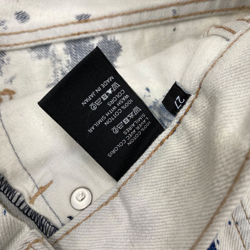 Em10013 Celine Bleached Denim Pants 27 White and Blue Men's Pants