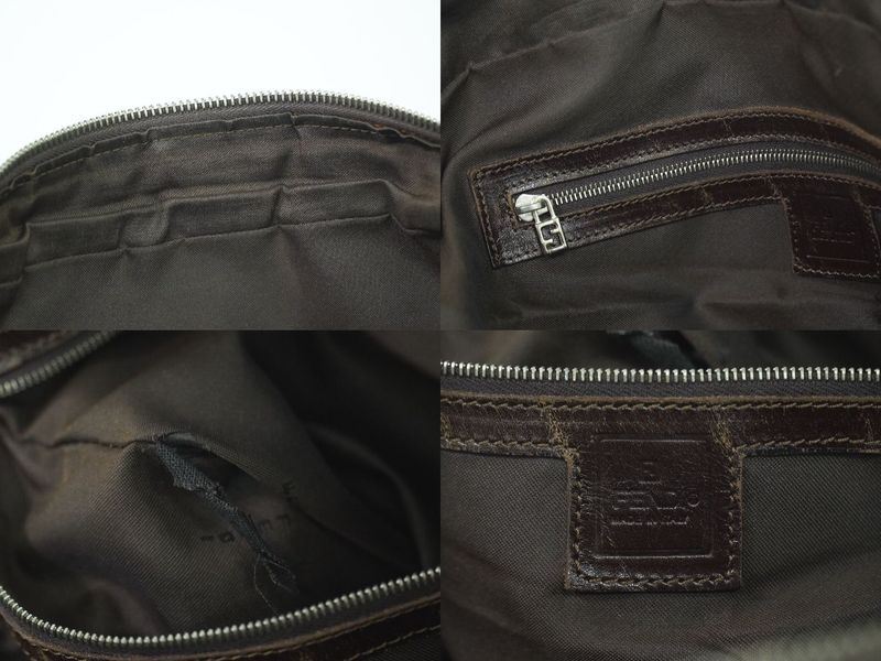 Authentic Fendi Zucca Handbag Canvas Brown Zucca Bag Pre-owned [follow-up