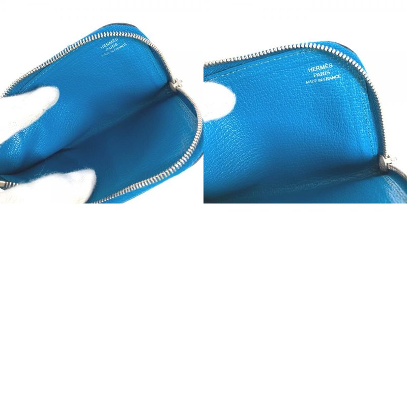 Hermes Coin Case Remix Duo Leather Blue