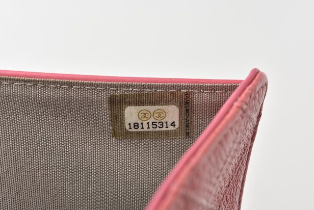 Chanel Wallet Chanel 2 Fold Wallet Leather Quilted Stitching Rose Silver