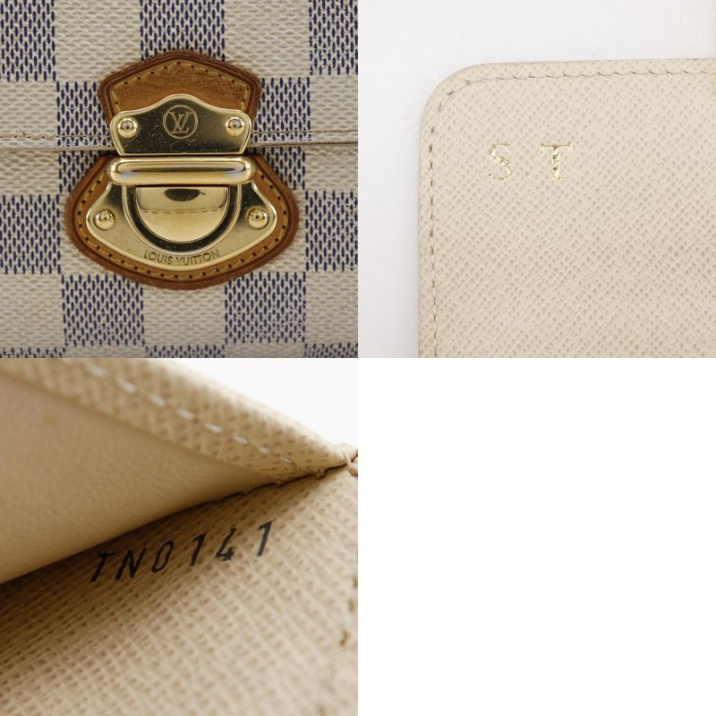 Louis Vuitton Portefeuille Joy N60030 Damier Azure Canvas Ladies Fold Wallet