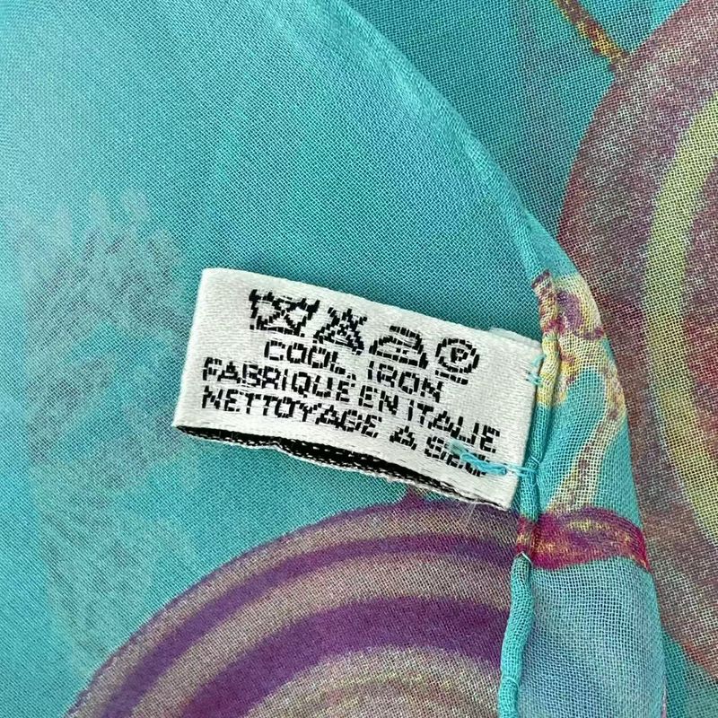 Chanel Scarf Silk Coco Mark Floral Pattern Multicolor