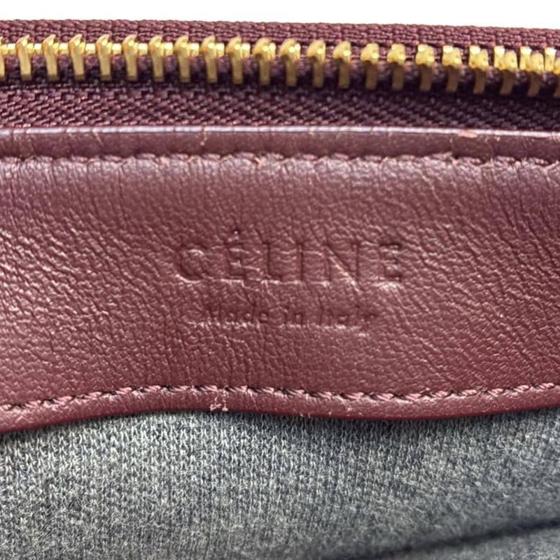 Celine Shoulder Bag Trio Large Bordeaux Leather