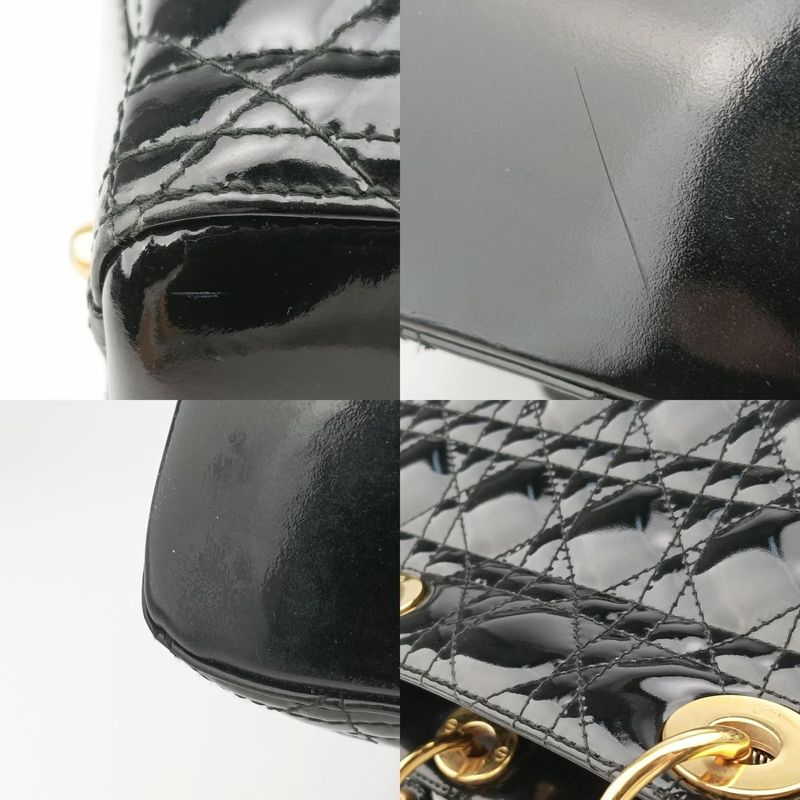Christian Diorchristian Dior Lady Dior Black Patent 08-ma-1029