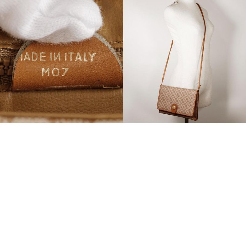 Celine Old Celine Macadam 2WAY Clutch PVC X Leather Beige Ladies Shoulder Bag