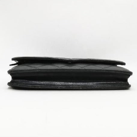 CHANEL CC Lambskin Wallet Chain WOC Shoulder Crossbody Bag Leather