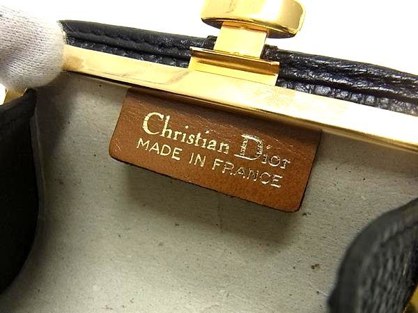 Christian Dior Christian Dior Leather Coin Case Coin Purse Coin Purse Black