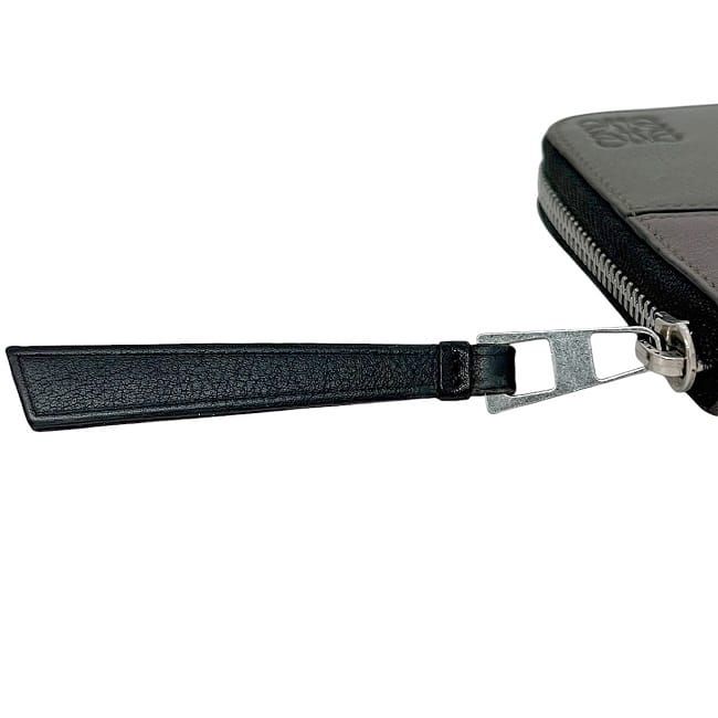 Loewe Round Zipper Long Wallet Khaki Yellow Beige Brown