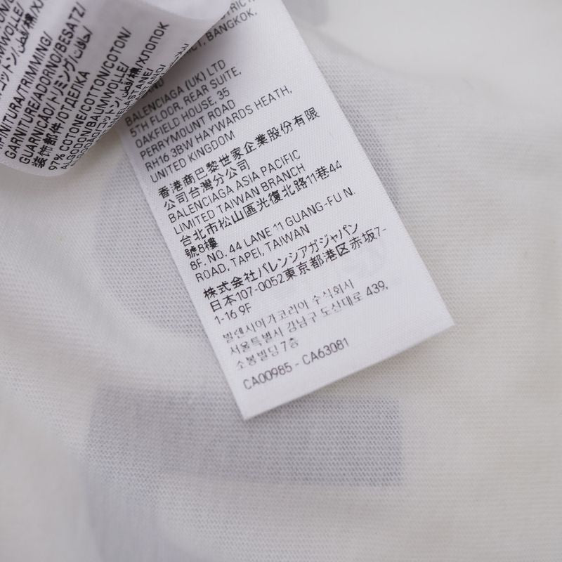 Balenciaga Oversized Short Sleeve T-shirt Unisex Size L Cotton White Logo