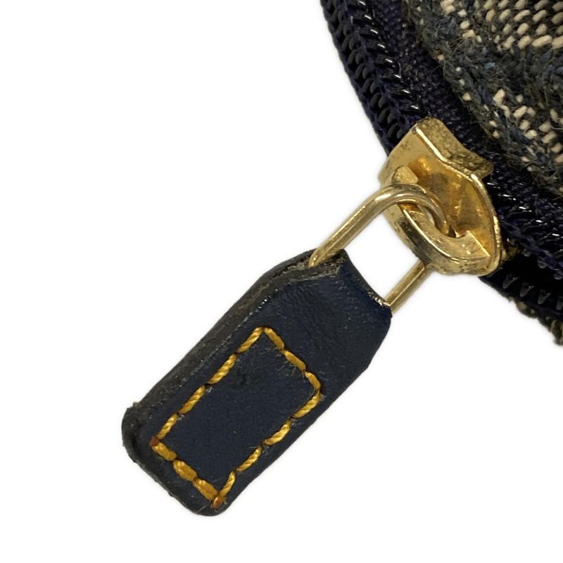 Dior/christian Dior Pouch Trotter Ivory X Dark Navy Leather