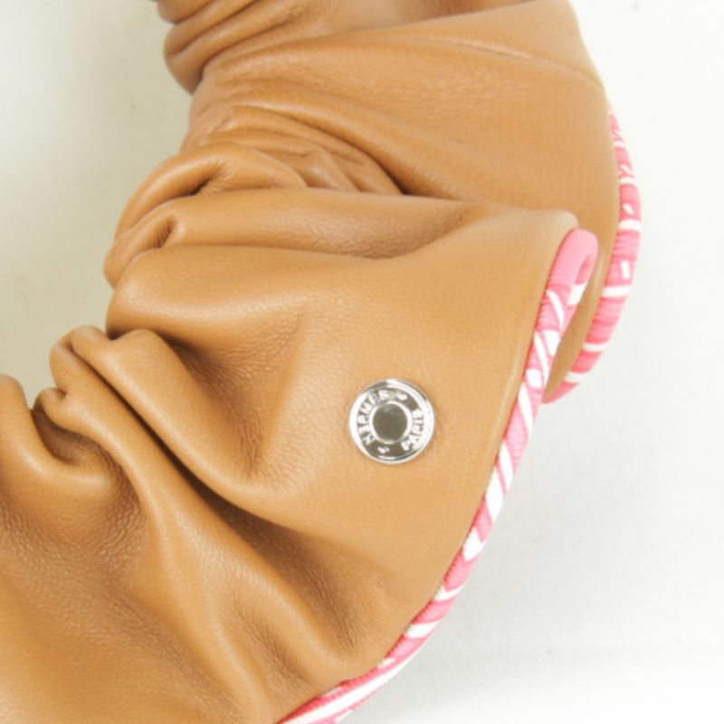 Hermes Claudia Chouche Gold/rose Azalea With Box Hair Accessory Leather Ladies