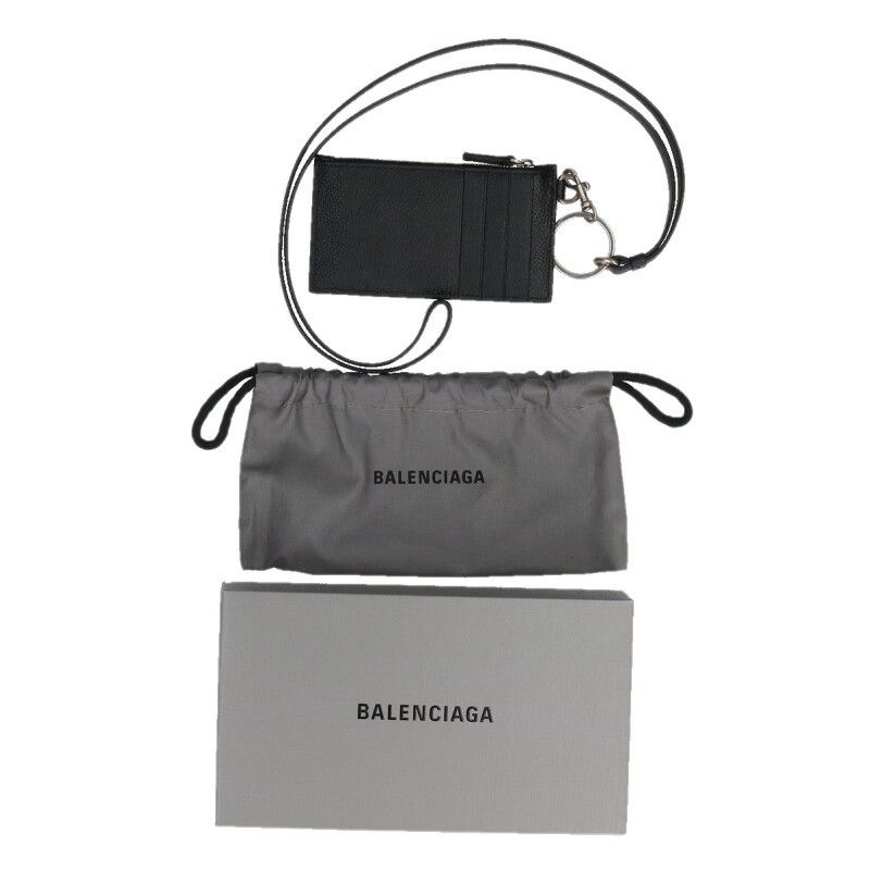 Balenciaga 594548 Neck Holder With Strapleather Logo Coin Purse Men's