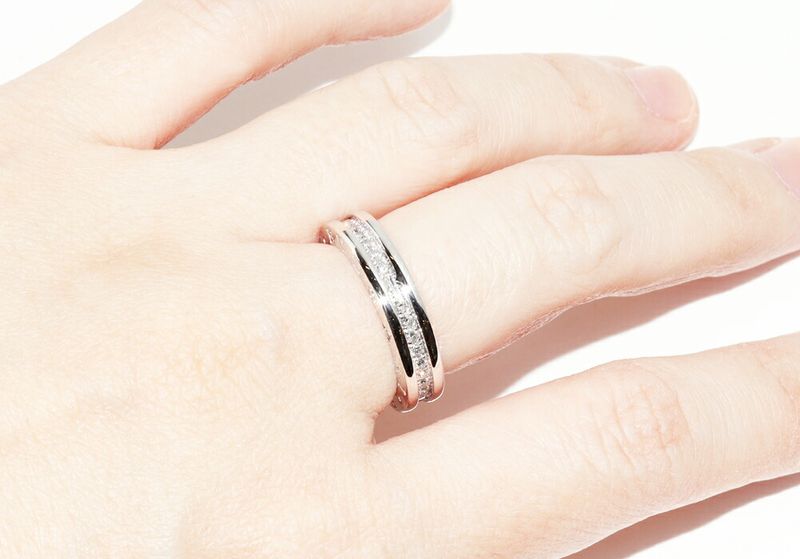 Bulgari Ring 18K White Gold Diamond 045ct Bzero1 Ring XS Full Diamond 329354