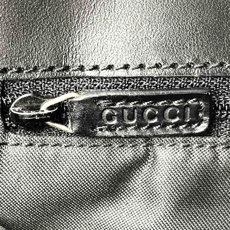 Gucci 002-1080 Handbag Mini Bag Tote Bag Black GG Canvas Women Fashion