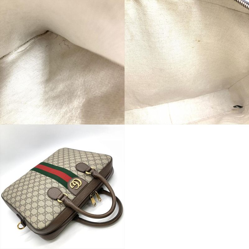 Gucci Ophidia Business Bag 2WAY GG Supreme Canvas 574793 Beige Men's