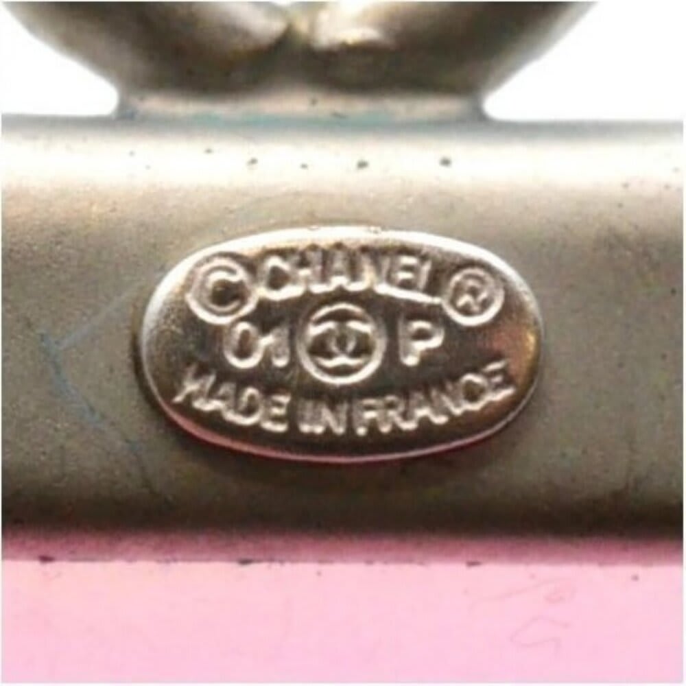 Chanel CC Logo 01 P Rubber Bracelet Pink Orange Jelly Bangle Cambon