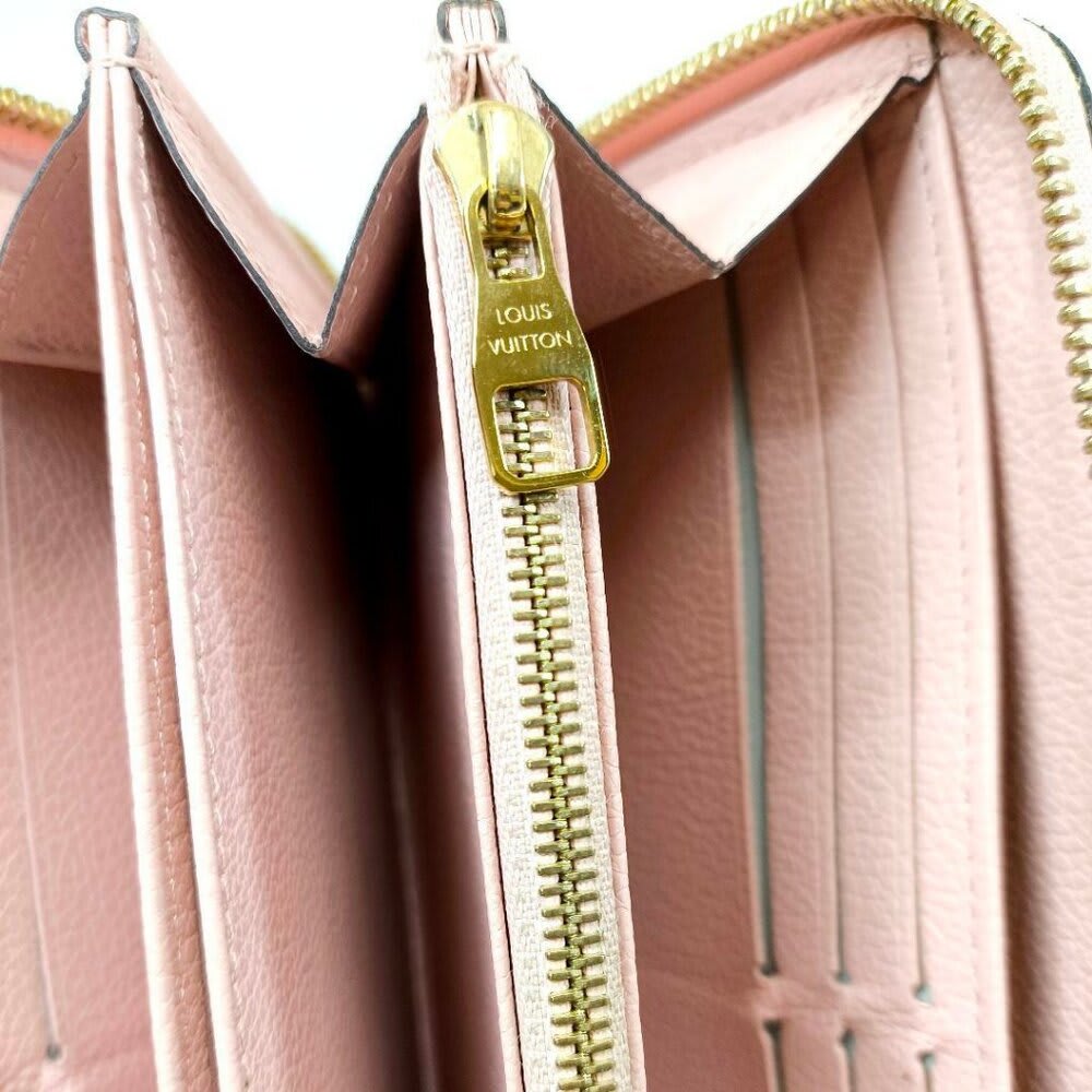 Louis Vuitton Monogram Empreinte Leather Zippy Long Wallet Rose Poudre Pink