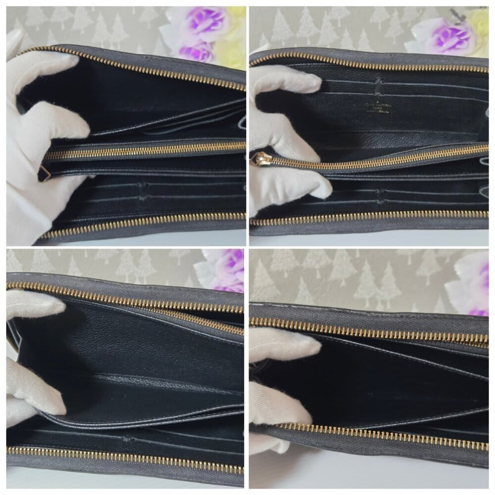 Louis Vuitton Monogram Empreinte Leather Zippy Long Wallet Black