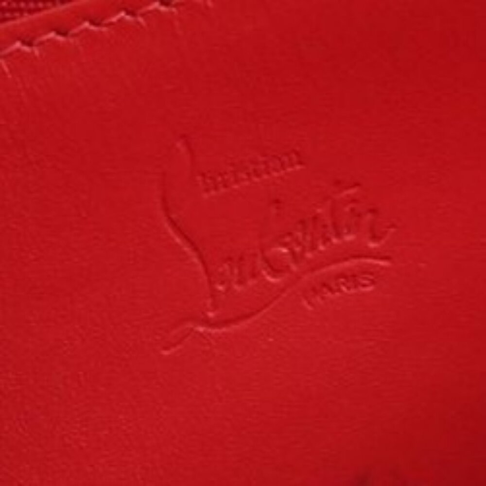 Authentic Christian Louboutin Calfskin Panettone Spiked Zip Around Wallet Black