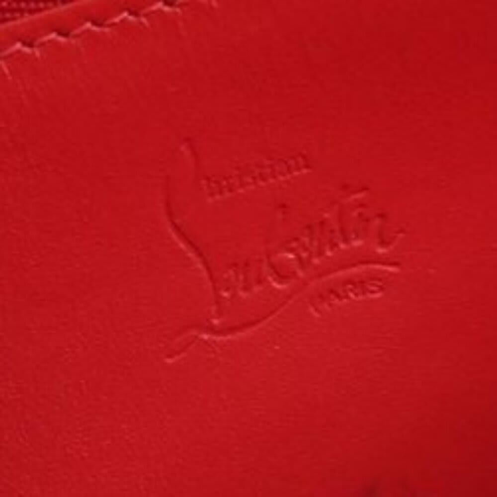 Christian Louboutin Calfskin Panettone Spiked Zip Around Wallet Black