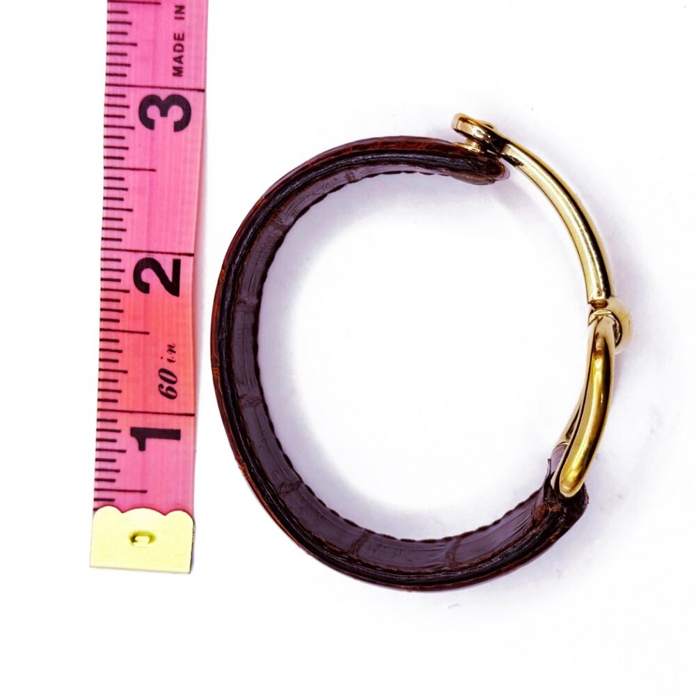 Gucci Horsebit Leather Bracelet Bangle Gold Hardware