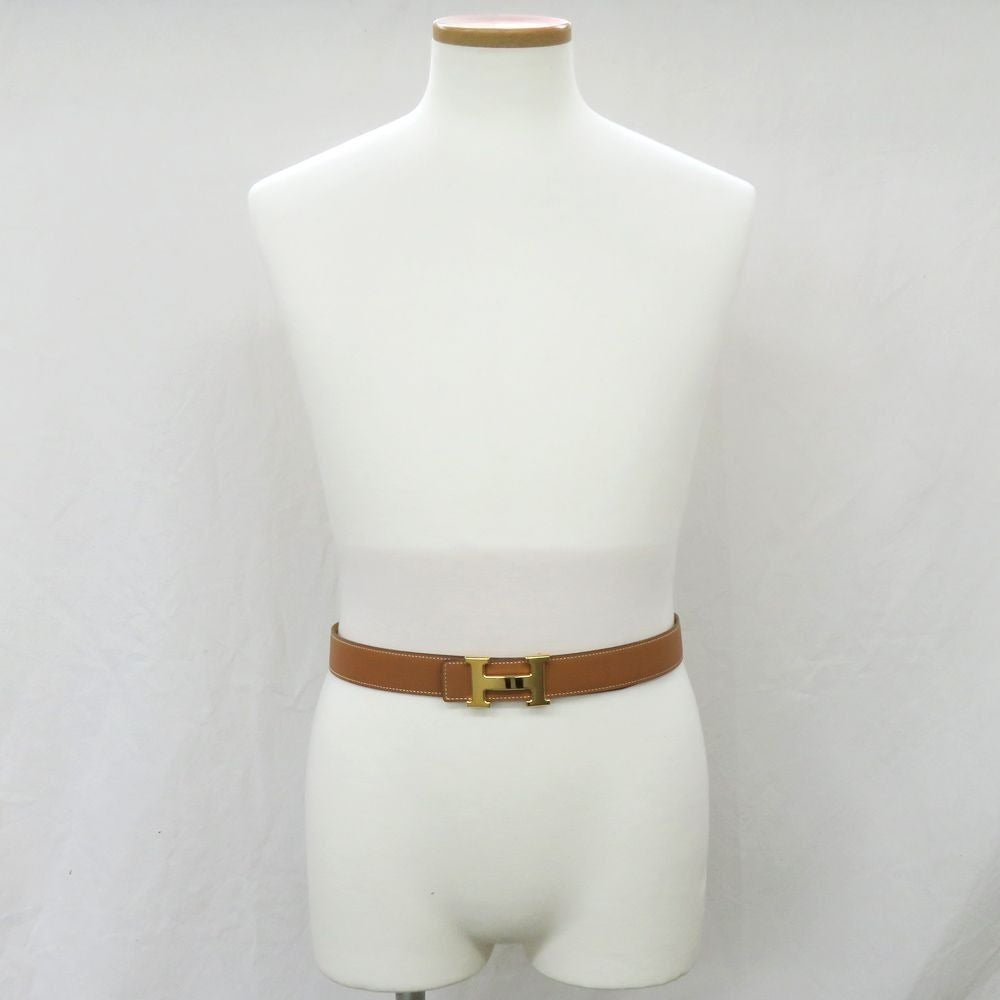 Hermes Constance H Logo Tan Leather Belt