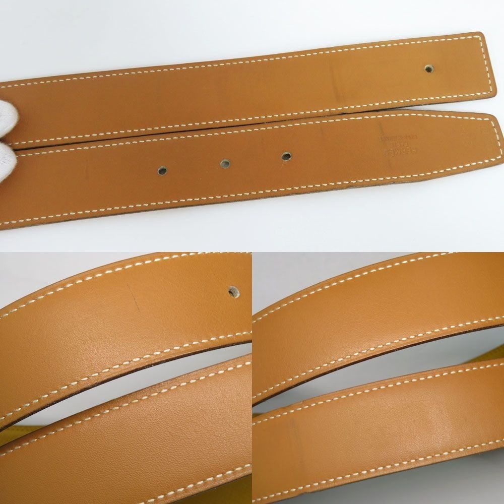 Hermes Constance H Logo Tan Leather Belt