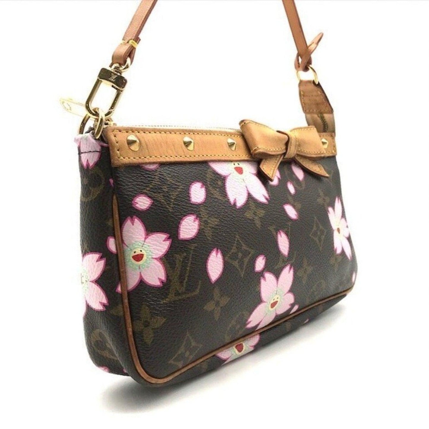 Louis Vuitton Monogram Cherry Blossom Pochette Takashi Murakami Handbag Brown - The Reluxe