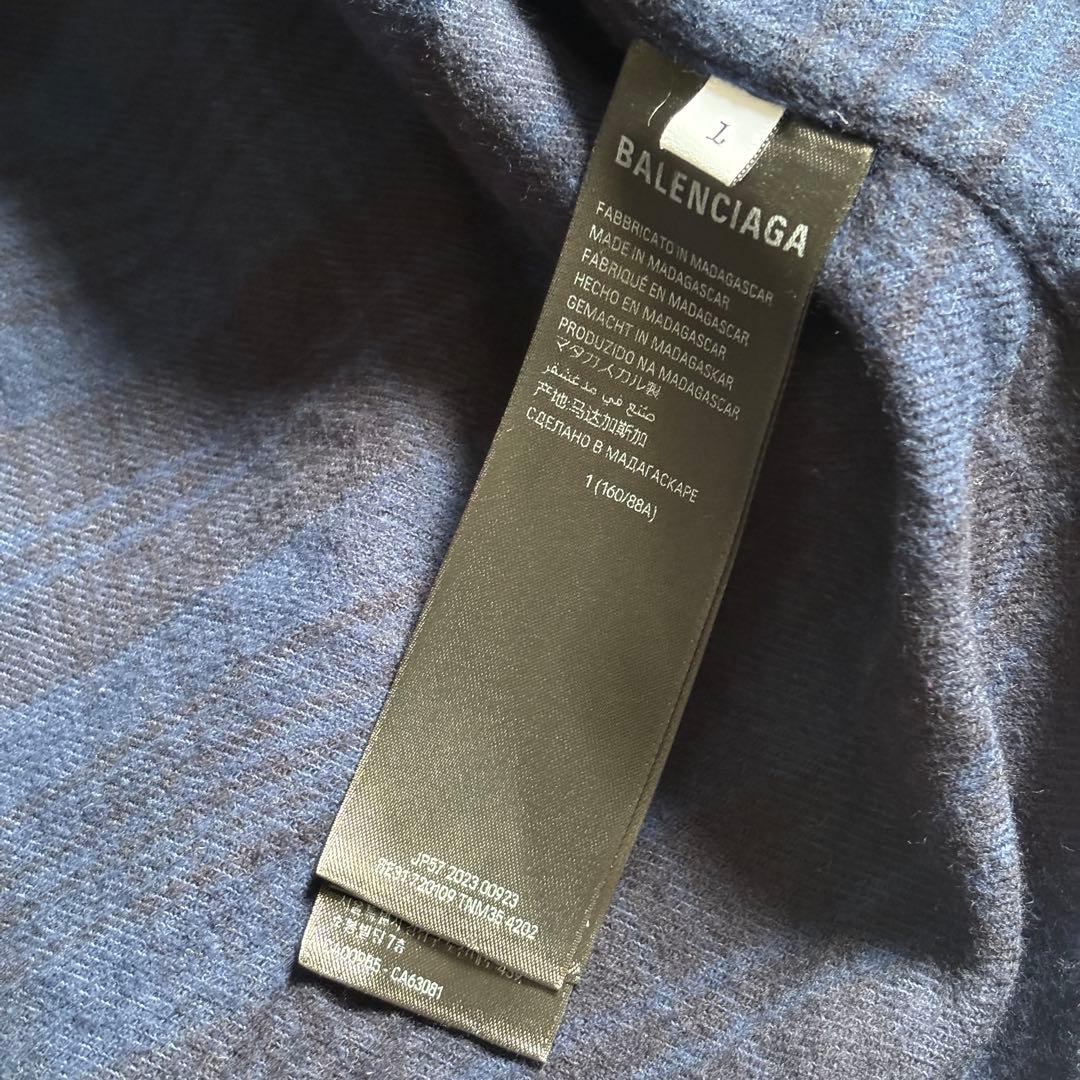Balenciaga 22 AW Hoodie Check Shirt Large — view 8