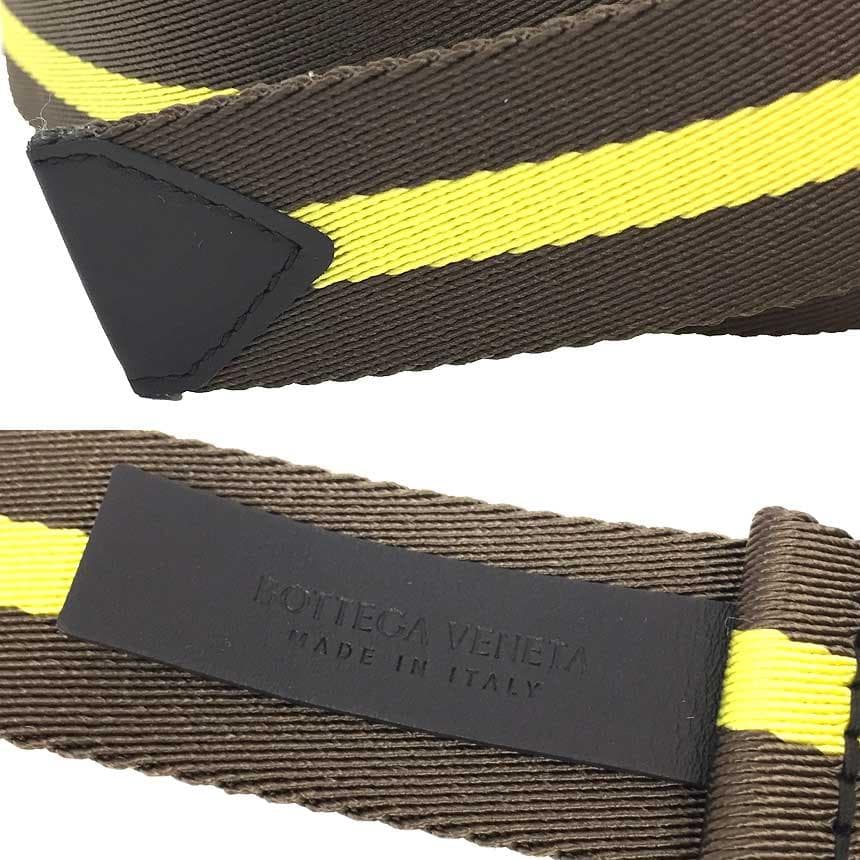 Unused Bottega Veneta Striped Belt Aq10978